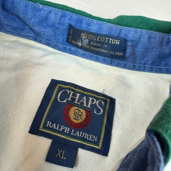 Vintage Chaps Ralph Lauren Striped Button Down - XL - Picture 4 of 6